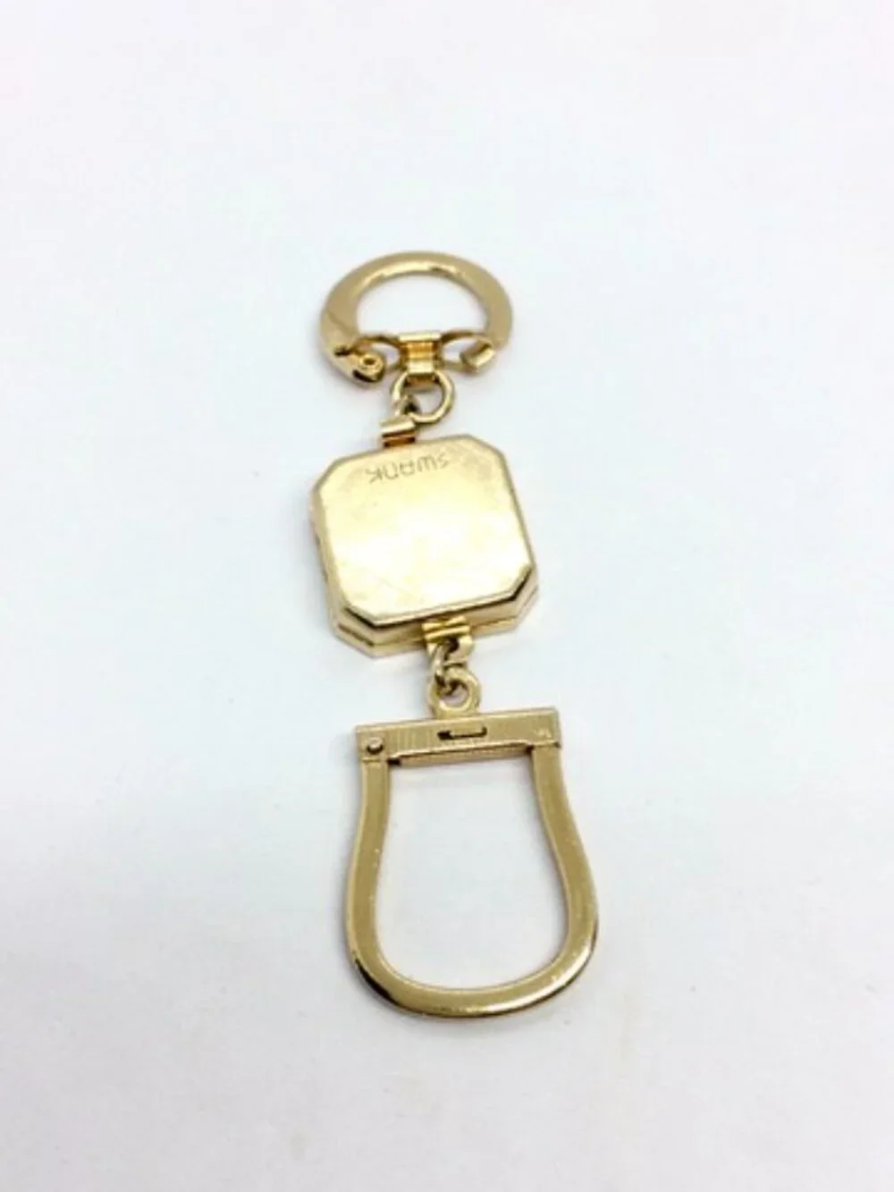 VINTAGE SWANK KEY FOB Gold Tone Detachable Valet Key Holder Initial A
